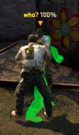 This is how legit anti-aim looks like. The green part is what other players will see and the part is where the actual hitbox and playermodel is located.